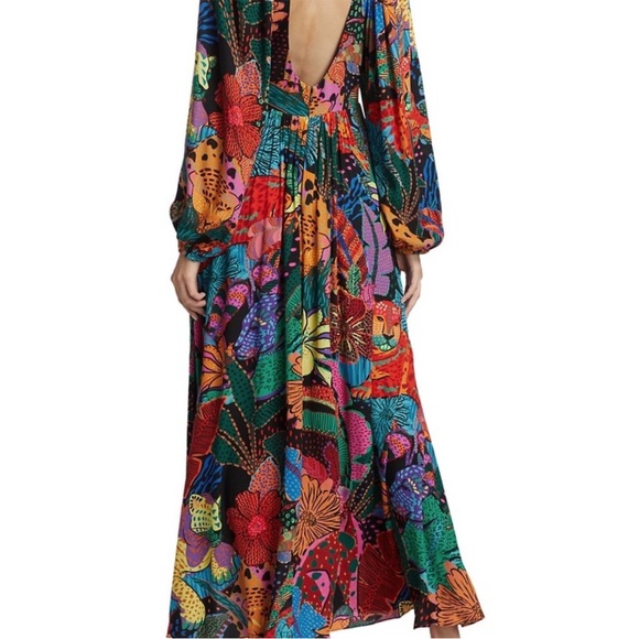 FARM Rio Black Cool Leopards Maxi Dress Large NWT - Picture 14 of 16